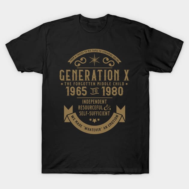 Generation X: The Golden Middle Child T-Shirt by machmigo